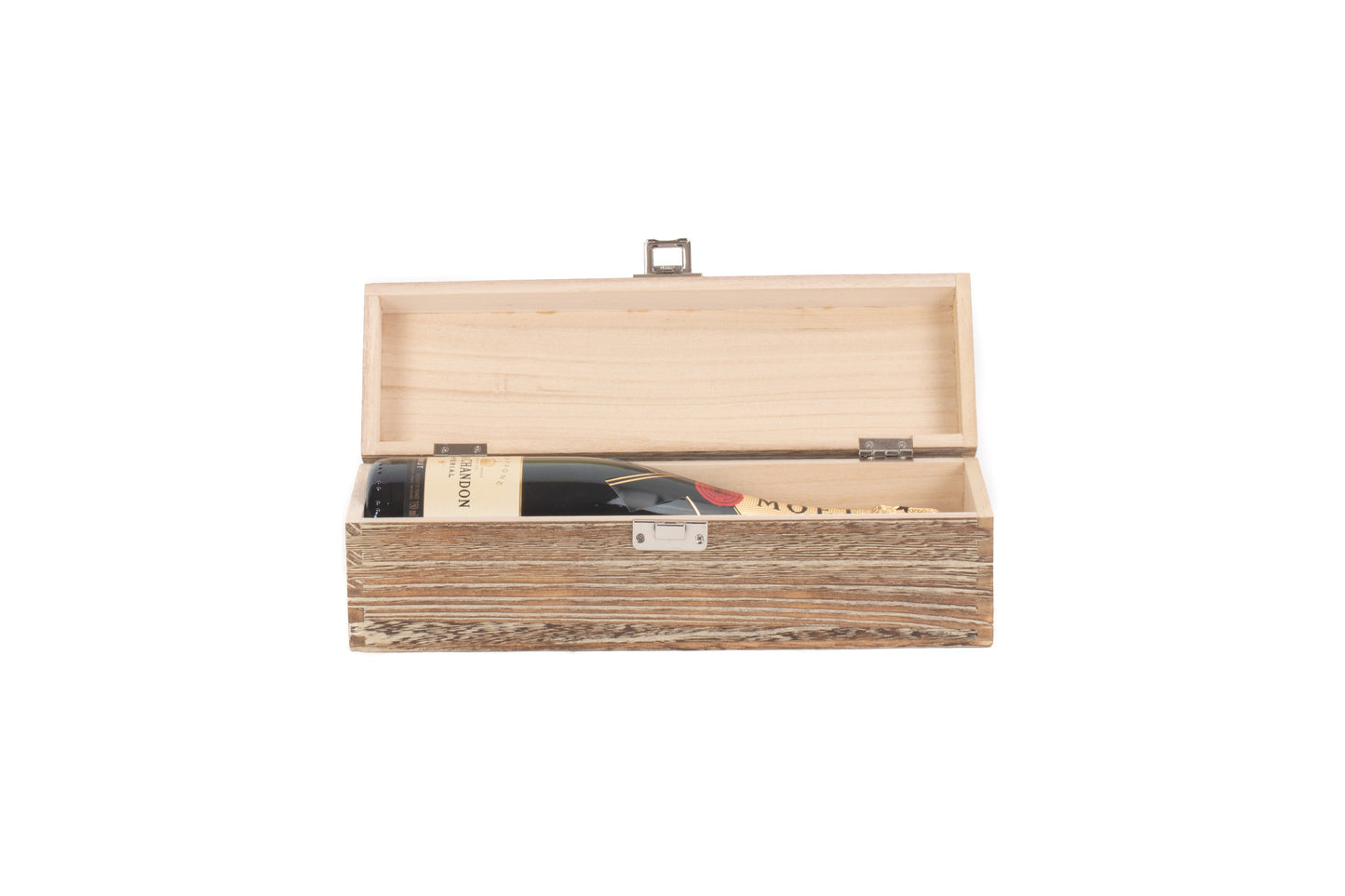SINGLE BOTTLE OAK EFFECT WOODEN BOX