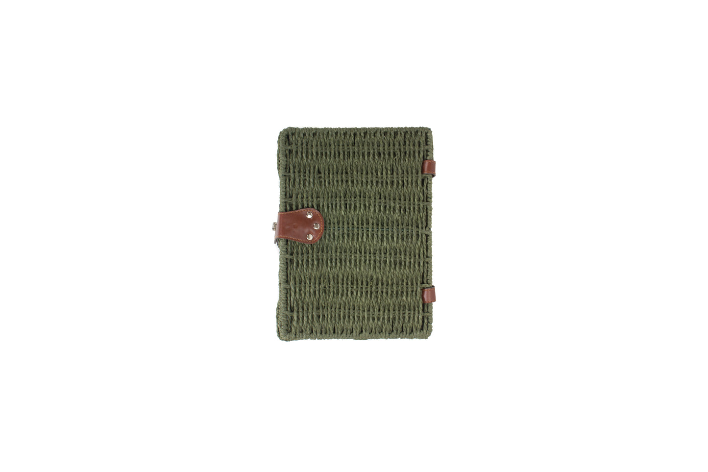 SMALL FOREST GREEN PAPER ROPE HAMPER