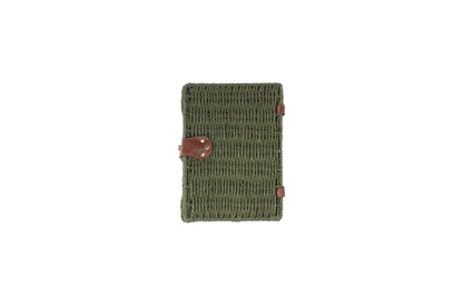 SMALL FOREST GREEN PAPER ROPE HAMPER
