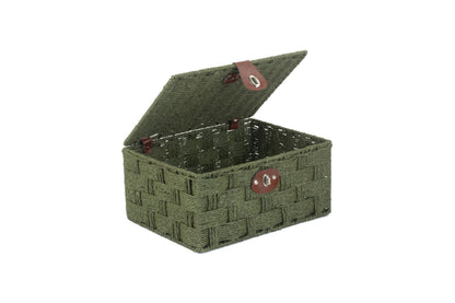 MEDIUM FOREST GREEN PAPER ROPE HAMPER