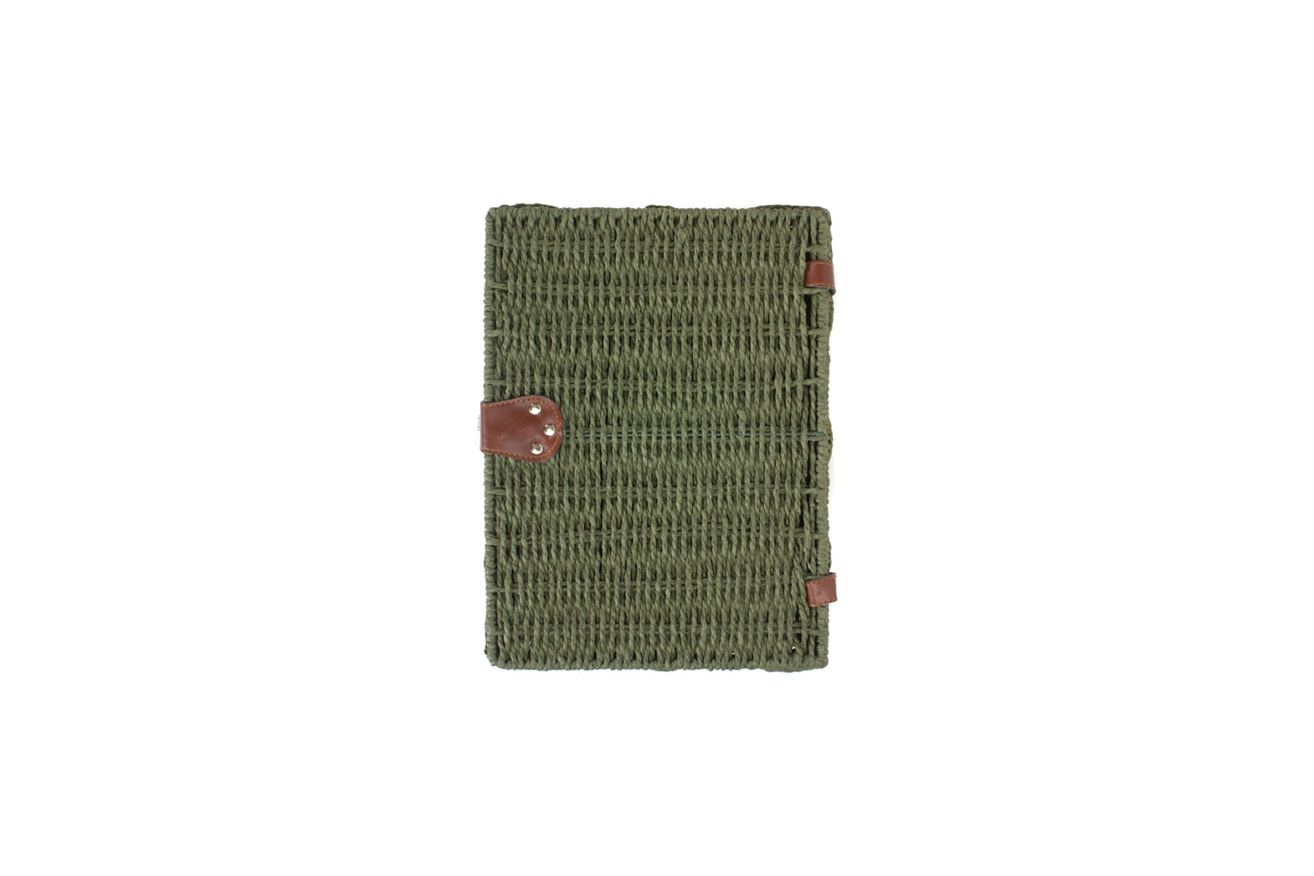MEDIUM FOREST GREEN PAPER ROPE HAMPER