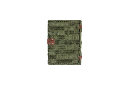 MEDIUM FOREST GREEN PAPER ROPE HAMPER