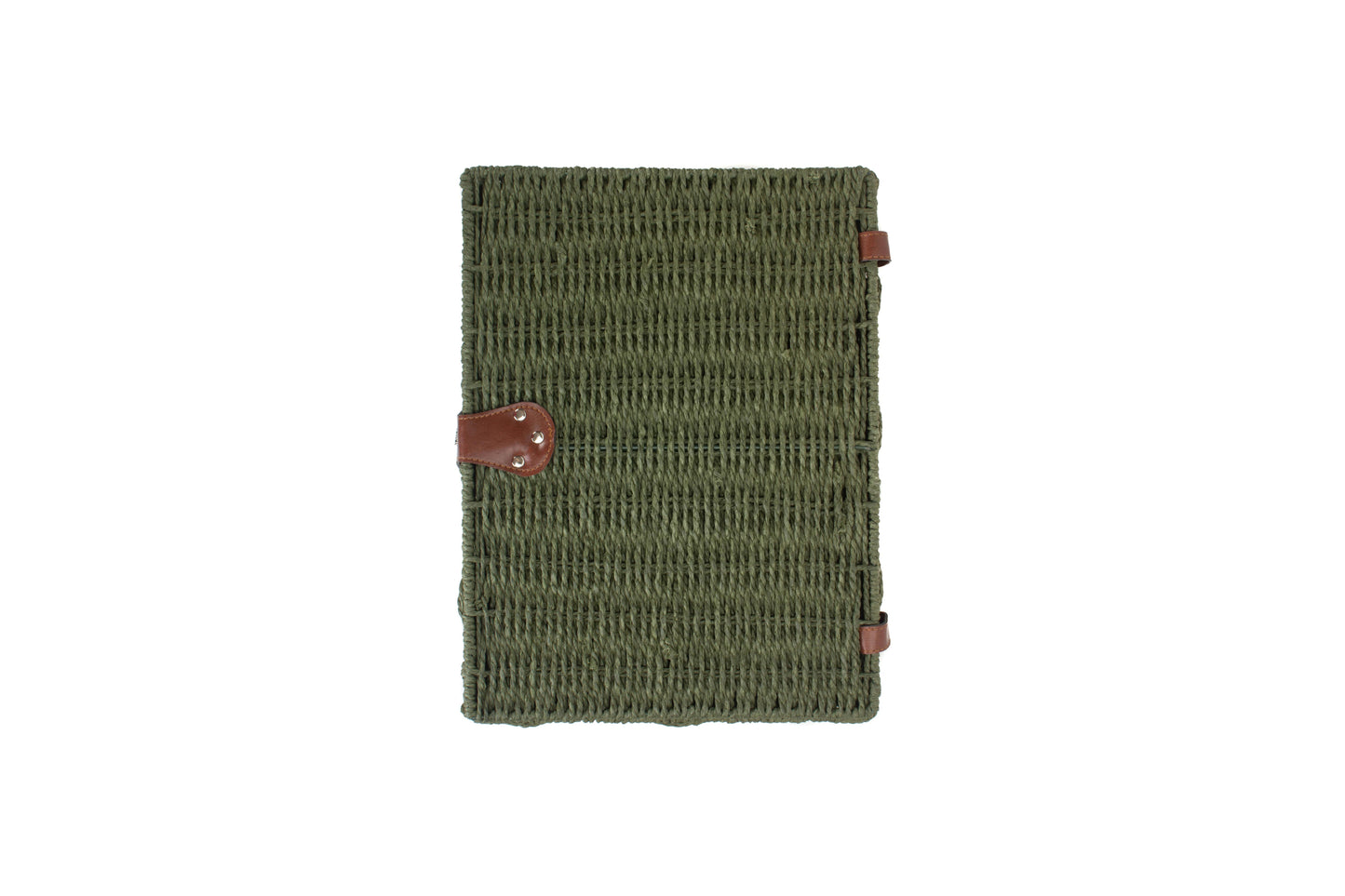 LARGE FOREST GREEN PAPER ROPE HAMPER