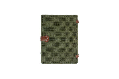LARGE FOREST GREEN PAPER ROPE HAMPER