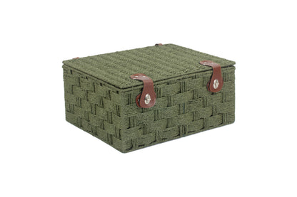 EXTRA LARGE GREEN PAPER ROPE HAMPER