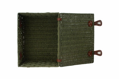 EXTRA LARGE GREEN PAPER ROPE HAMPER