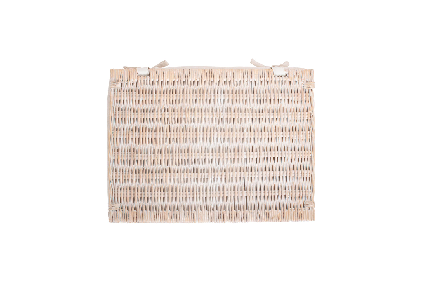 EXTRA LARGE WHITE WASH FINISH STORAGE HAMPER with WHITE LINING