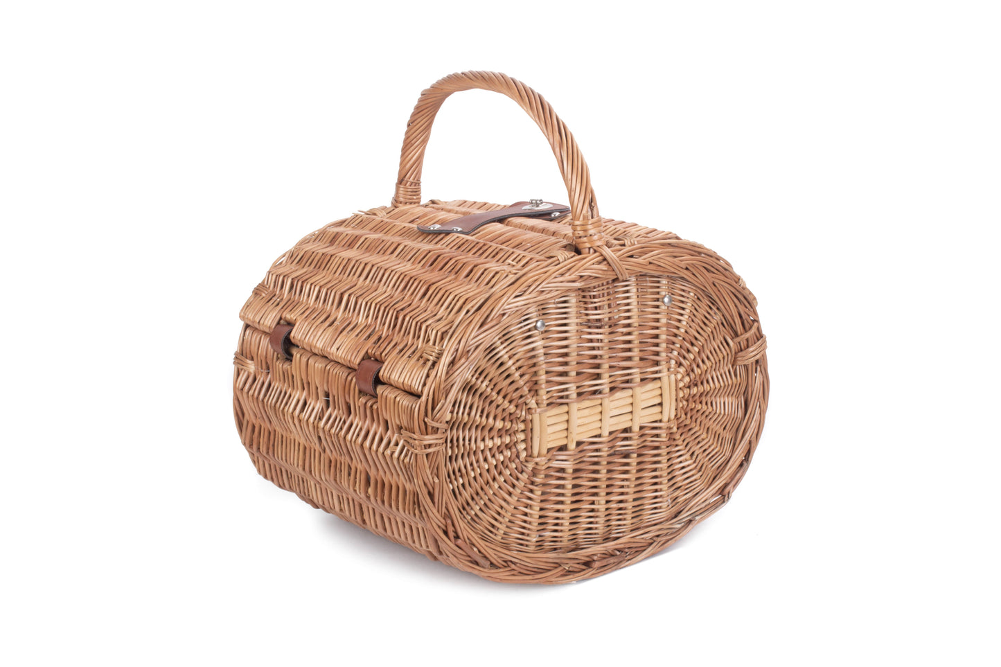 OVAL 4 PERSON GREEN TWEED HAMPER