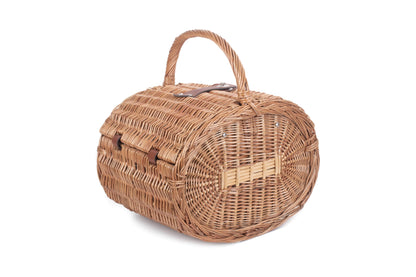 OVAL 4 PERSON GREEN TWEED HAMPER