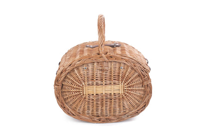 OVAL 4 PERSON GREEN TWEED HAMPER