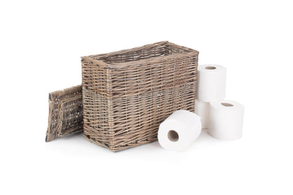 RECTANGULAR TOILET TIDY LIDDED BASKET