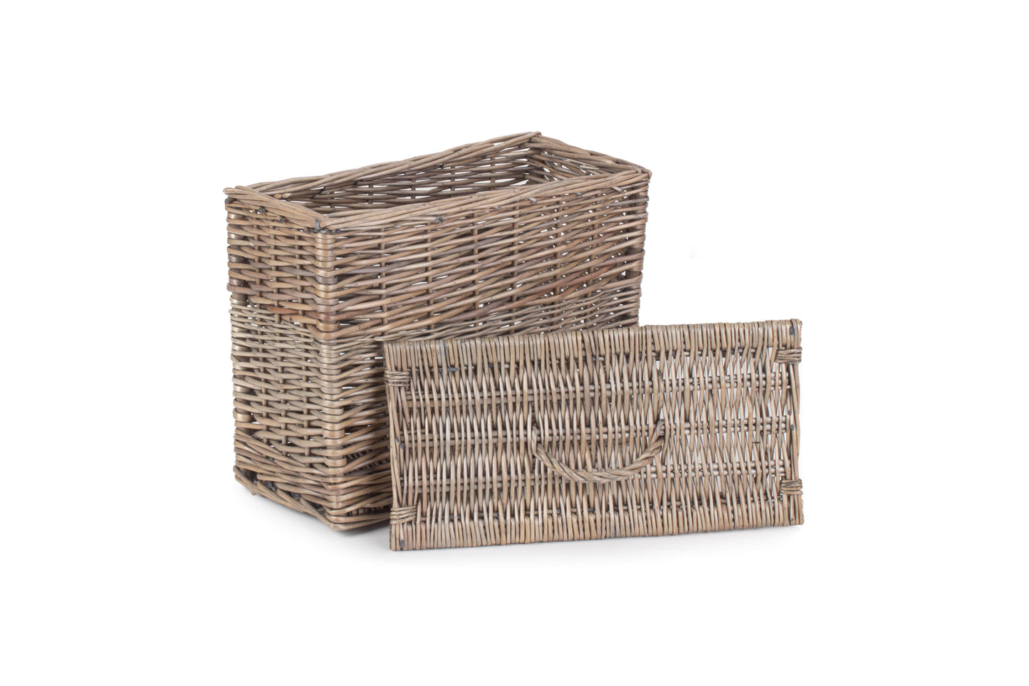 RECTANGULAR TOILET TIDY LIDDED BASKET
