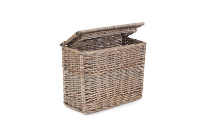 RECTANGULAR TOILET TIDY LIDDED BASKET