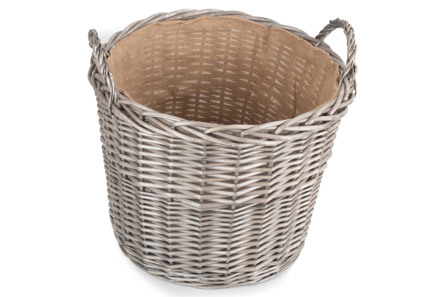 EXTRA LARGE ROUND LINED WICKER LOG BASKET