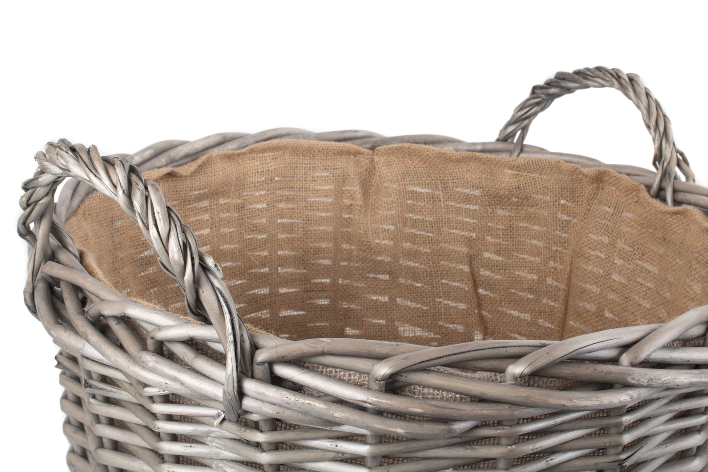 EXTRA LARGE ROUND LINED WICKER LOG BASKET