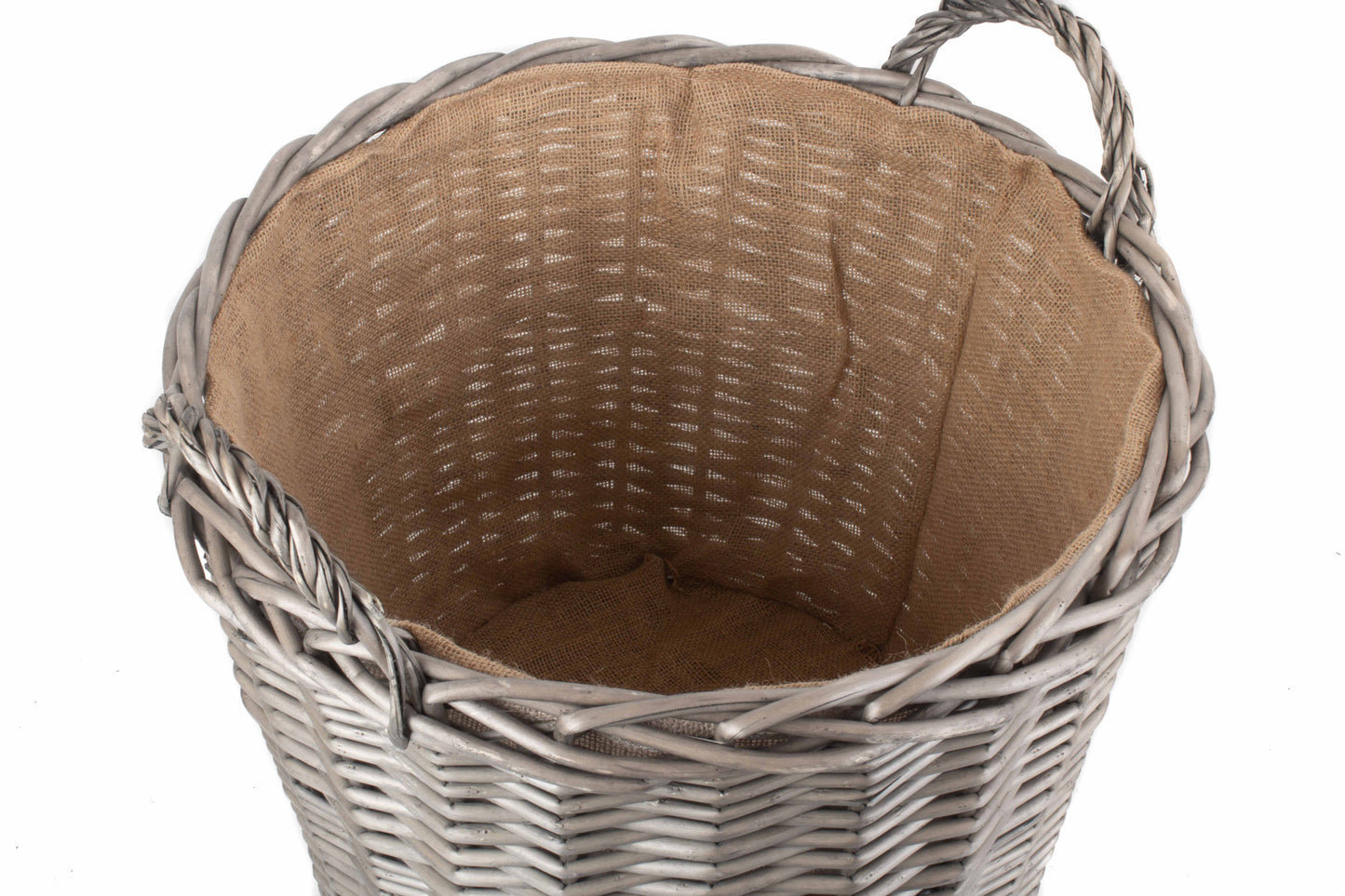 EXTRA LARGE ROUND LINED WICKER LOG BASKET