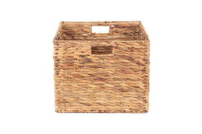 MEDIUM WATER HYACINTH SQUARE STORAGE BASKET