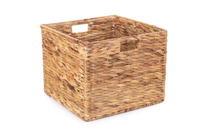 MEDIUM WATER HYACINTH SQUARE STORAGE BASKET