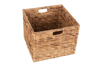 MEDIUM WATER HYACINTH SQUARE STORAGE BASKET