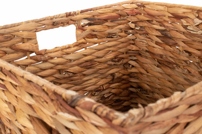 MEDIUM WATER HYACINTH SQUARE STORAGE BASKET
