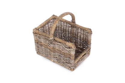 SMALL RATTAN OPEN ENDED LOG BASKET