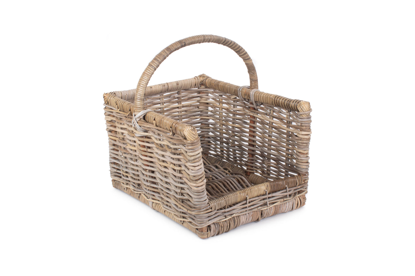 MEDIUM RATTAN OPEN ENDED LOG BASKET