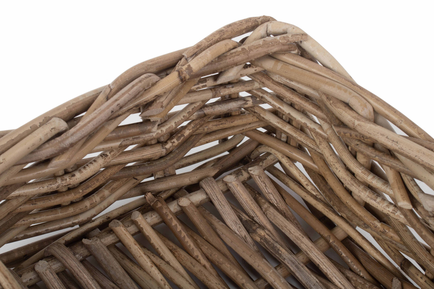 SMALL SHALLOW RATTAN RECTANGULAR BASKET