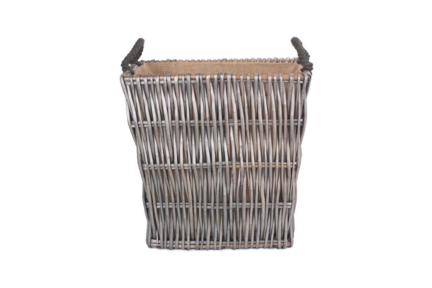 SMALL GREY RECTANGULAR LOG BASKET