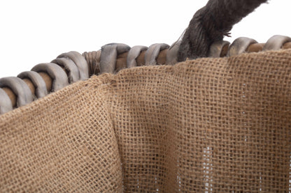 SMALL GREY RECTANGULAR LOG BASKET