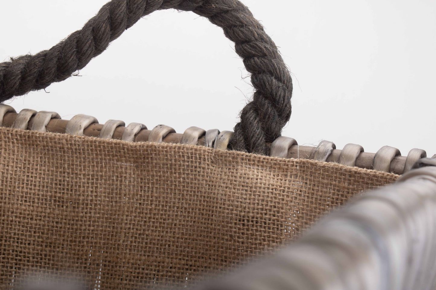 LARGE GREY RECTANGULAR LOG BASKET