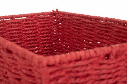 MEDIUM RED PAPER ROPE TRAY