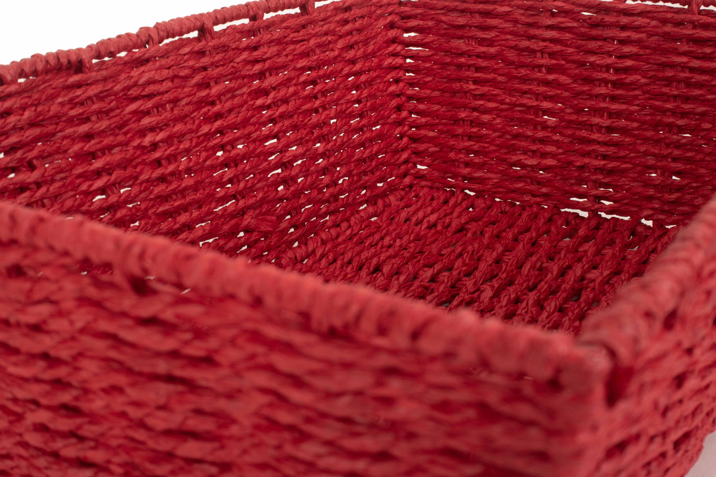 LARGE RED PAPER ROPE TRAY