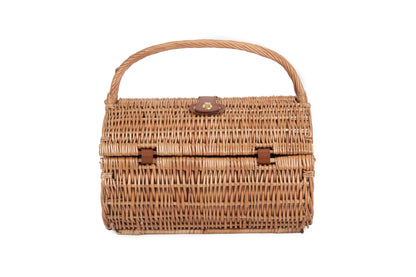 2 PERSON GREEN TWEED BARREL HAMPER