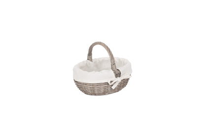 SMALL ANTIQUE WASH BATHROOM SHOPPER - LINED