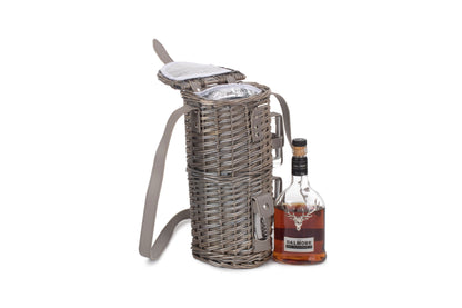 SINGLE BOTTLE & 2 CARTRIDGE GLASS CARRIER with SHOULDER STRAP