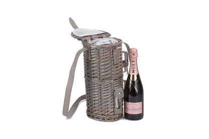 SINGLE BOTTLE & 2 CARTRIDGE GLASS CARRIER with SHOULDER STRAP