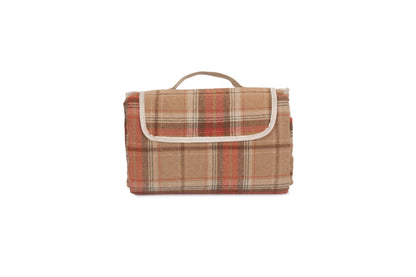 AUTUMN RED TARTAN PICNIC BLANKET