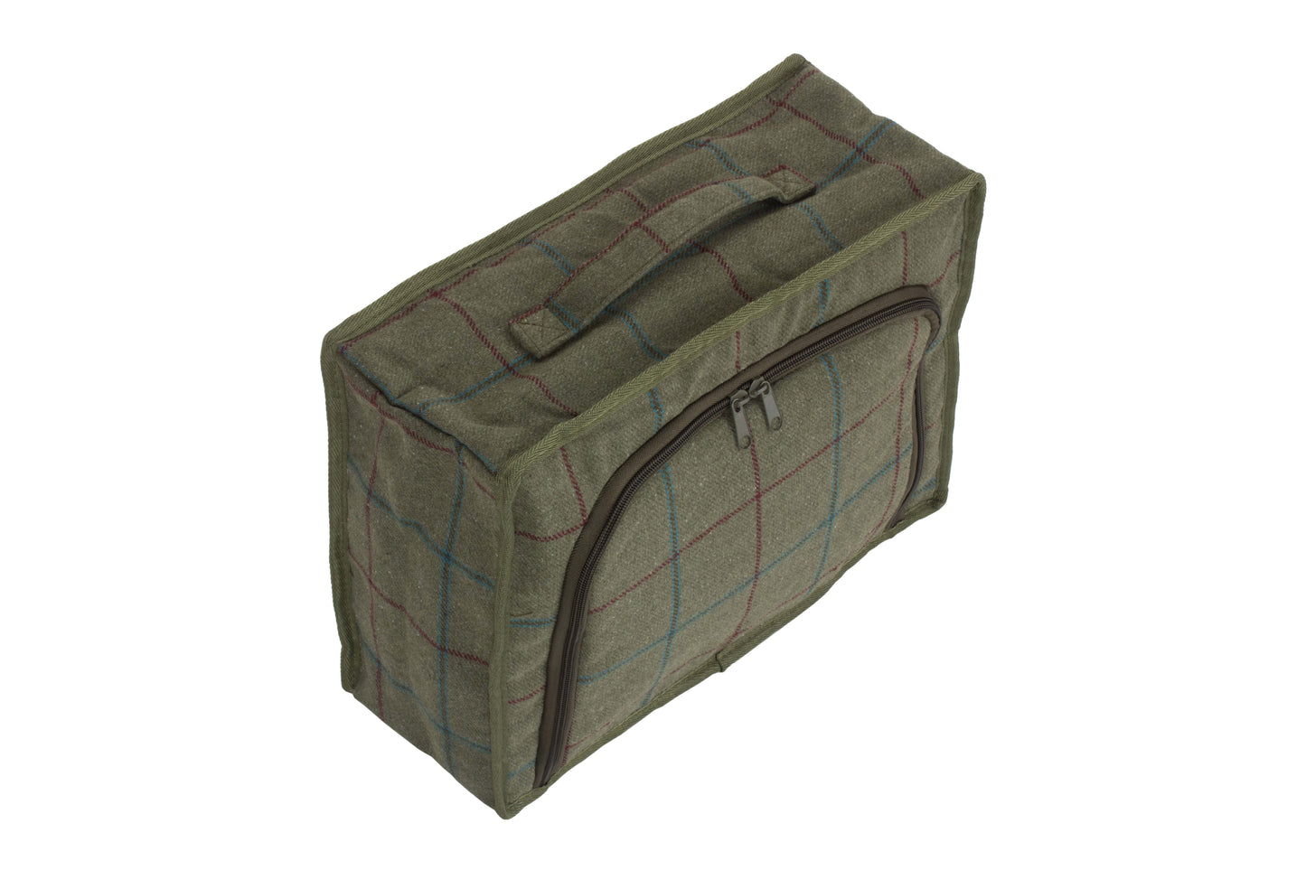 GREEN TWEED COOLER BAG