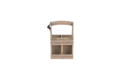 OAK EFFECT 4 BEER BOTTLE CARRIER with BOTTLE OPENER