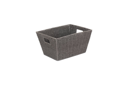 DEEP GREY PAPER ROPE TRAY - SMALL
