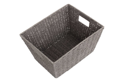 DEEP GREY PAPER ROPE TRAY - SMALL