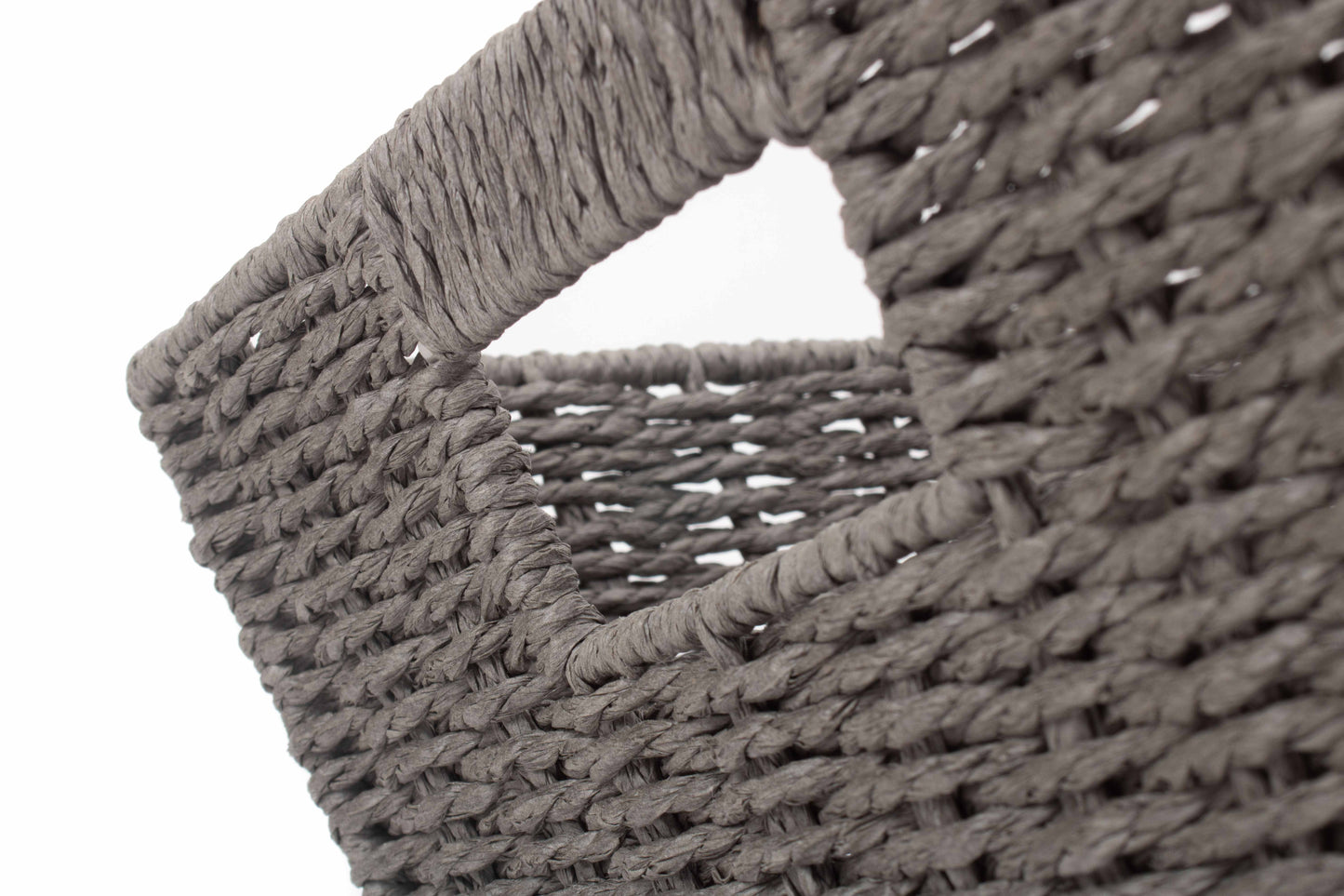 DEEP GREY PAPER ROPE TRAY - SMALL