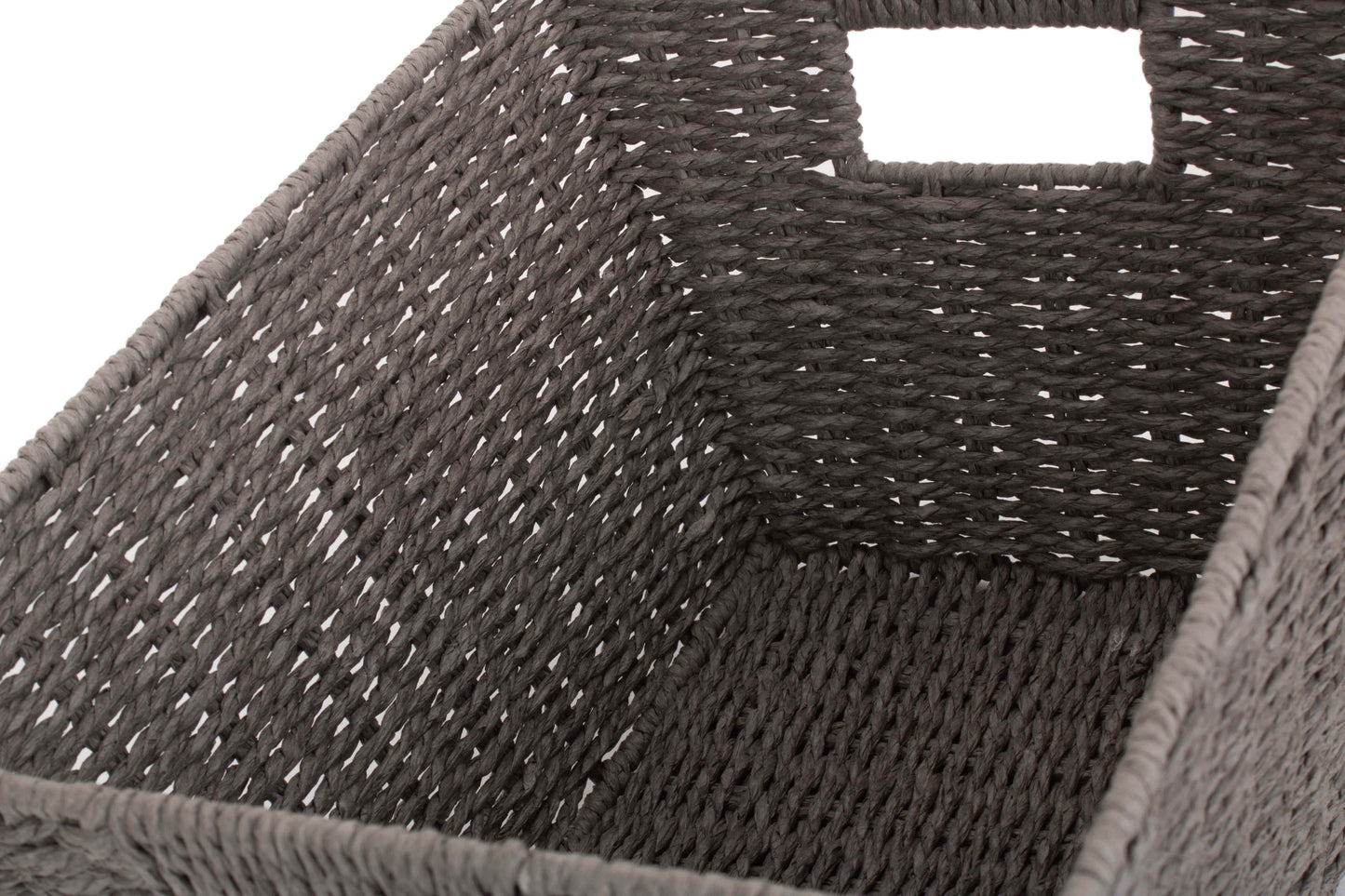 DEEP GREY PAPER ROPE TRAY - SMALL