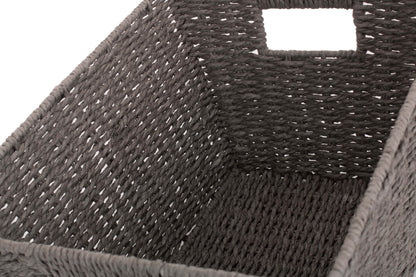 DEEP GREY PAPER ROPE TRAY - SMALL