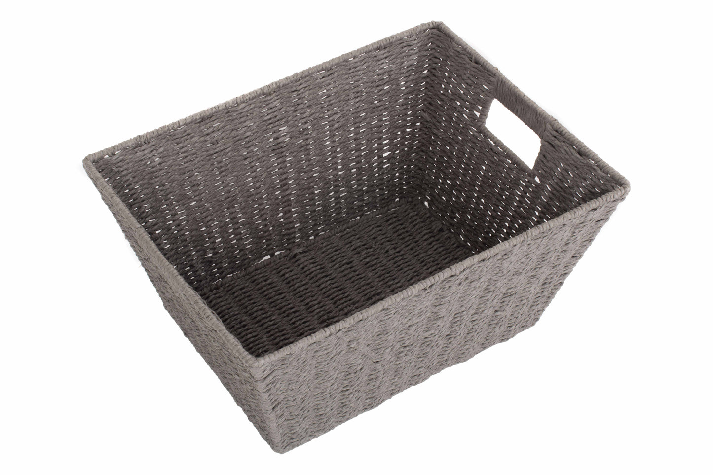 DEEP GREY PAPER ROPE TRAY - LARGE