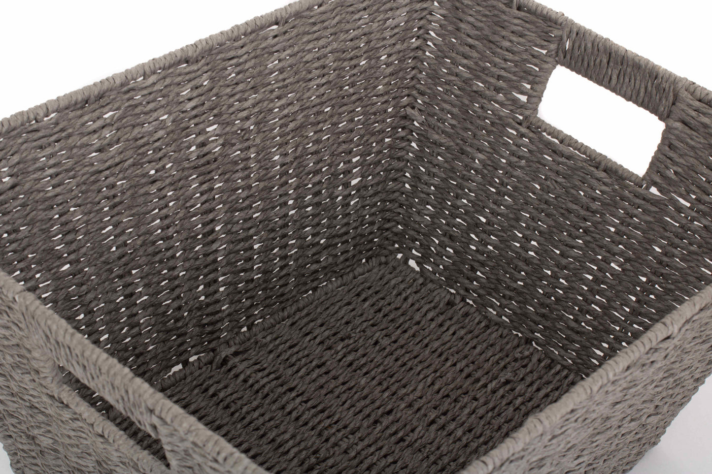 DEEP GREY PAPER ROPE TRAY - LARGE