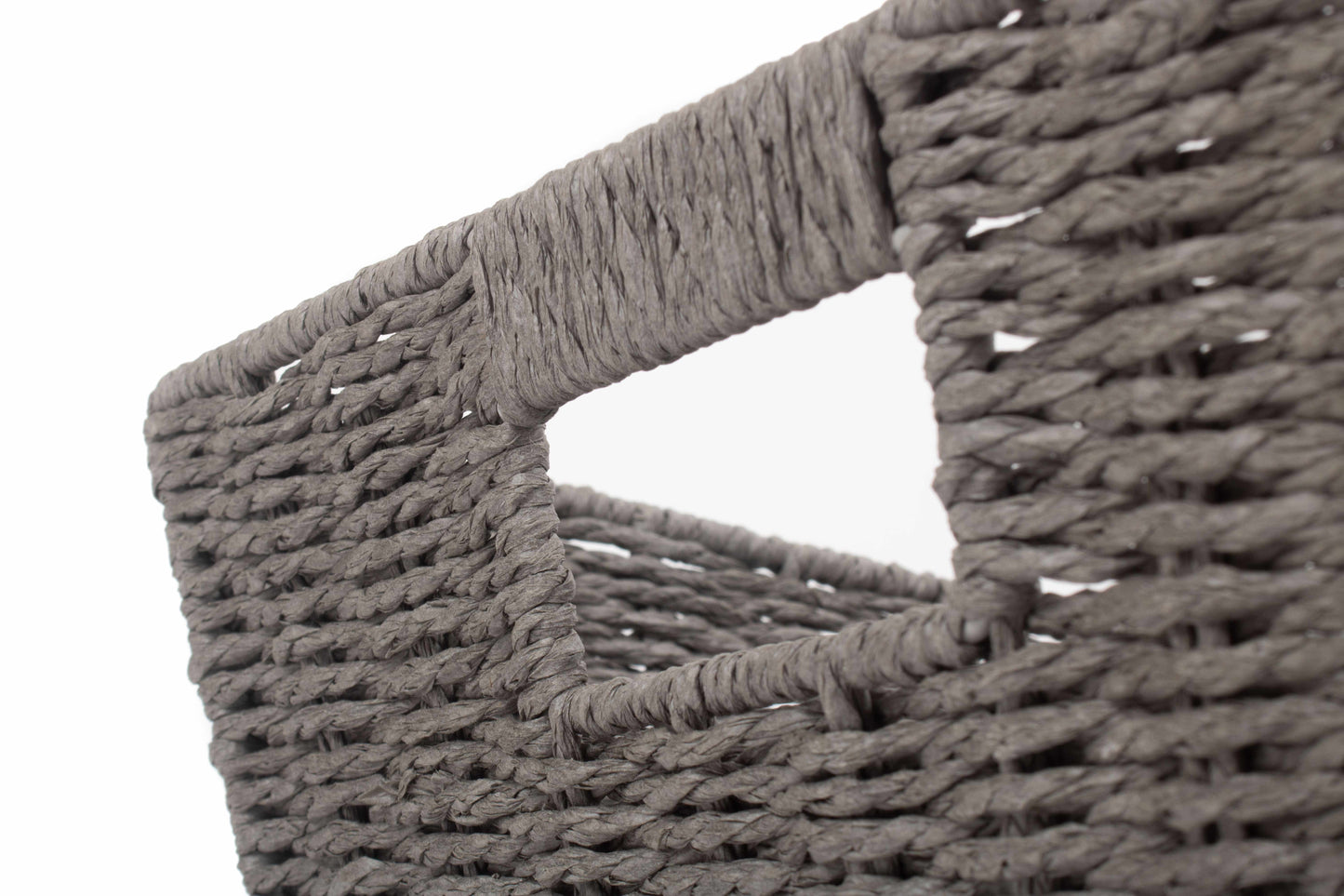 DEEP GREY PAPER ROPE TRAY - LARGE