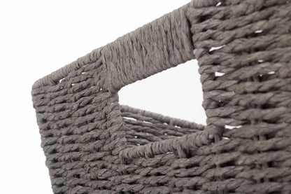 DEEP GREY PAPER ROPE TRAY - LARGE