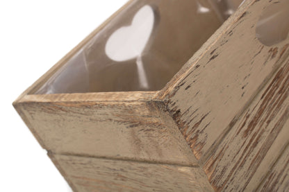 OAK EFFECT PLANTER with PLASTIC LINING