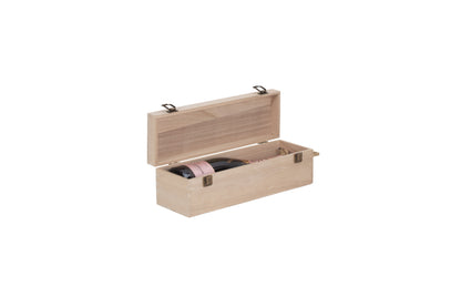 SINGLE BOTTLE HINGED LID WOODEN BOX